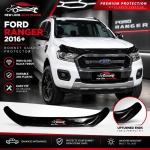 Ford Ranger 2016–2022 Black Gloss Bonnet Guard Protector