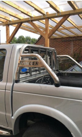 STAINLESS STEEL SPORTS ROLL BAR FOR FORD RANGER 2012 ONW WITH WINDOW GUARD - Image 5