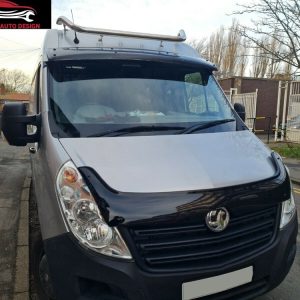 Set for the Sun Visor and Bonnet guard Black Acrylic for VAUXHALL MOVANO 2010-2015