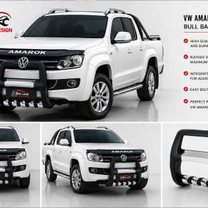 VW Amarok Bull Bar – 2010-2014 – ABS Plastic & Stainless Steel – Front A-Bar / Nudge Bar