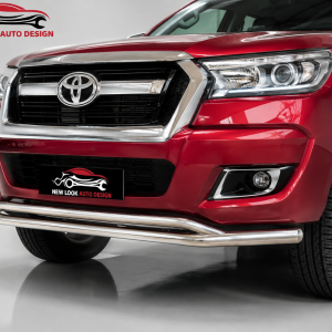 Toyota Hilux Double Spoiler Bull Bar 2015-2019 – 76mm Chrome stainless steel