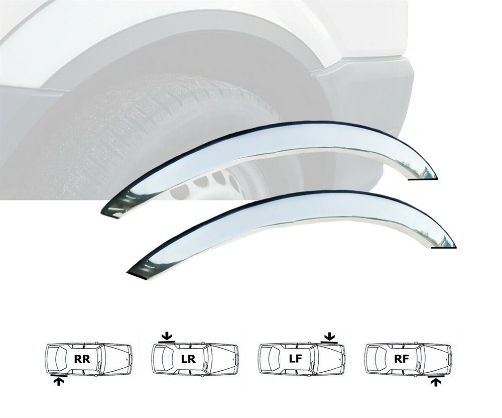 Chrome Wheel Arches Fender Trim 4 pcs S.STEEL Mercedes W906 Sprinter 2006-2018 - Image 2