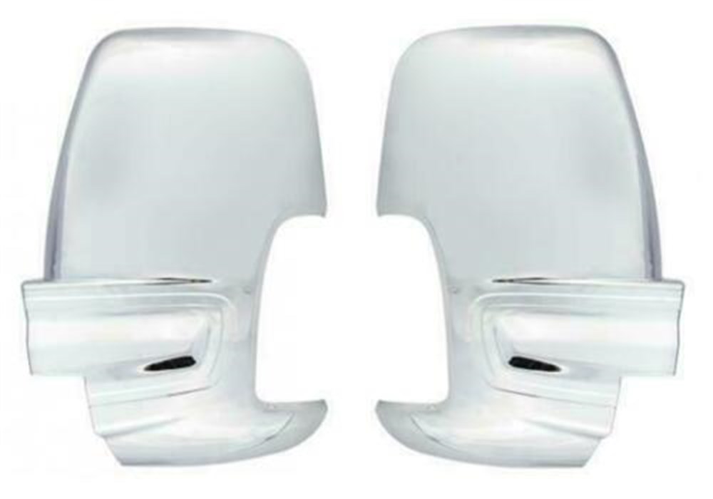 FOR FORD TRANSIT MK8 CHROME WING SIDE MIRROR COVERS SURROUNDS CAPS SET 2PCS ABS - Image 2