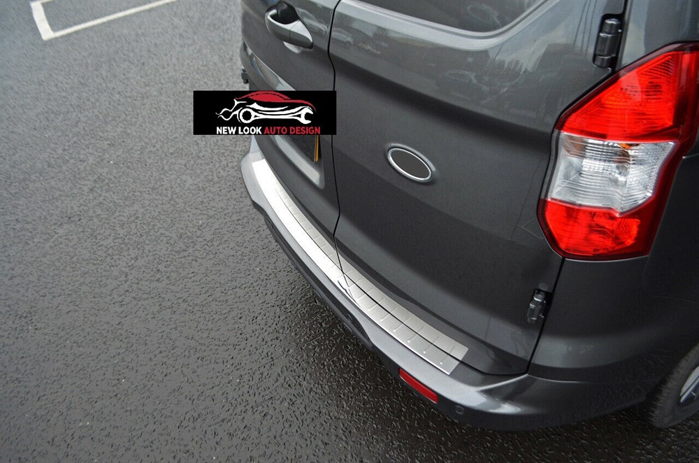 FORD COURIER 2014+ CHROME S.STEEL REAR BUMPER PROTECTOR GUARD COVER - Image 5