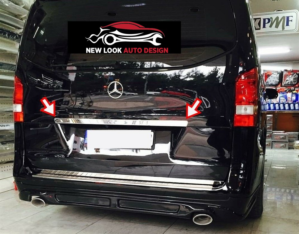 Mercedes Vito W447Chrome Rear Trunk Tailgate Boot Grab Trim S.Steel
