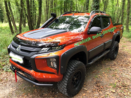 Mitsubishi Pickup L200 Triton 2015 onw Fits Bonnet Hood Scoop Cover Black (Fits - Image 2