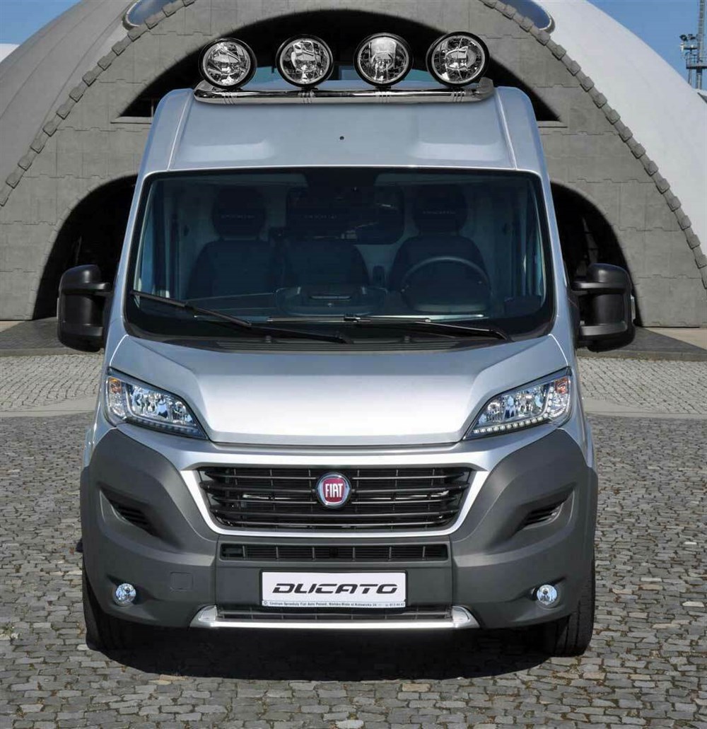 Roof Bar + Jumbo Spot Lamps For Ford Transit MK8 2014+ Polished Steel Light Bar - Image 4