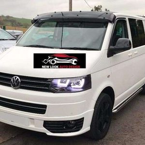 Sun Visor and Bonnet guard set Black Acrylic for VW TRANSPORTER T6 2015+