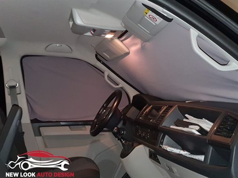 T5 T6 CAB CURTAINS VW TRANSPORTER - GREY