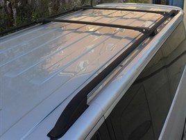 VW T5 T6 SWB CARAVELLE onwards 2003 ALUMINIUM FLUSH ROOF RAILS BARS BLACK - Image 2