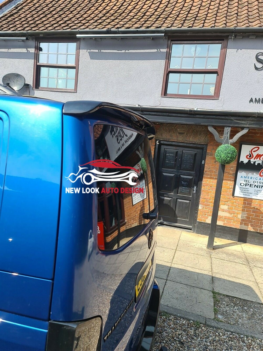 VW TRANSPORTER T5 SPORTS LINE GLOSS BLACK PAINTED REAR SPOILER - Image 5