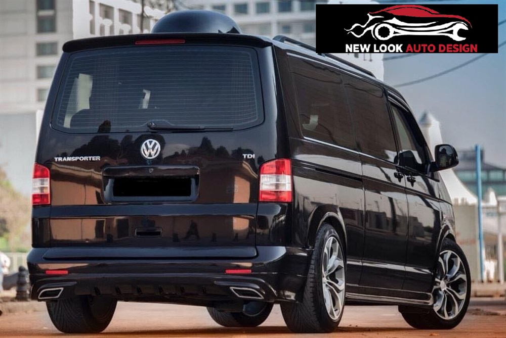 VW TRANSPORTER T5 SPORTS LINE GLOSS BLACK PAINTED REAR SPOILER - Image 6