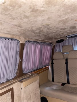 VW Transporter T5 T5.1 T6 Blackout Curtains TAILGATE SWB FULL SET BLACK + GREY - Image 4