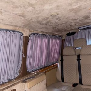 VW Transporter T5 T5.1 T6 Blackout Curtains TAILGATE SWB FULL SET BLACK + GREY