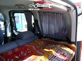 VW Transporter T5 T5.1 T6 Blackout Curtains TAILGATE LWB FULL SET BLACK + GREY - Image 4