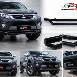 Mitsubishi L200 Double Spoiler Bull Bar – Black 76mm