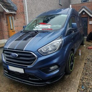 Fits Ford Custom 2018+ LOWER FRONT ABS GLOSS BLACK SPLITTER BUMPER LIP ADD ON