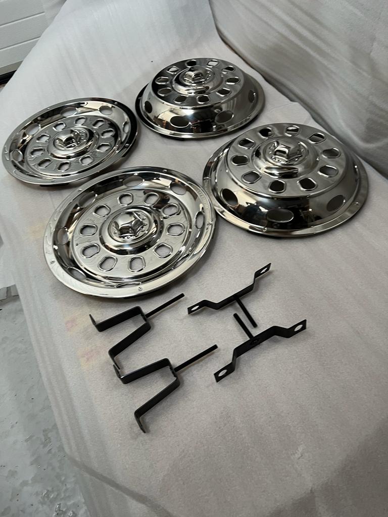 Front & Rear Wheel Trim Covers For 16'' Fits Ford Transit MK6 MK7 Stainless steel 2049 - Image 4