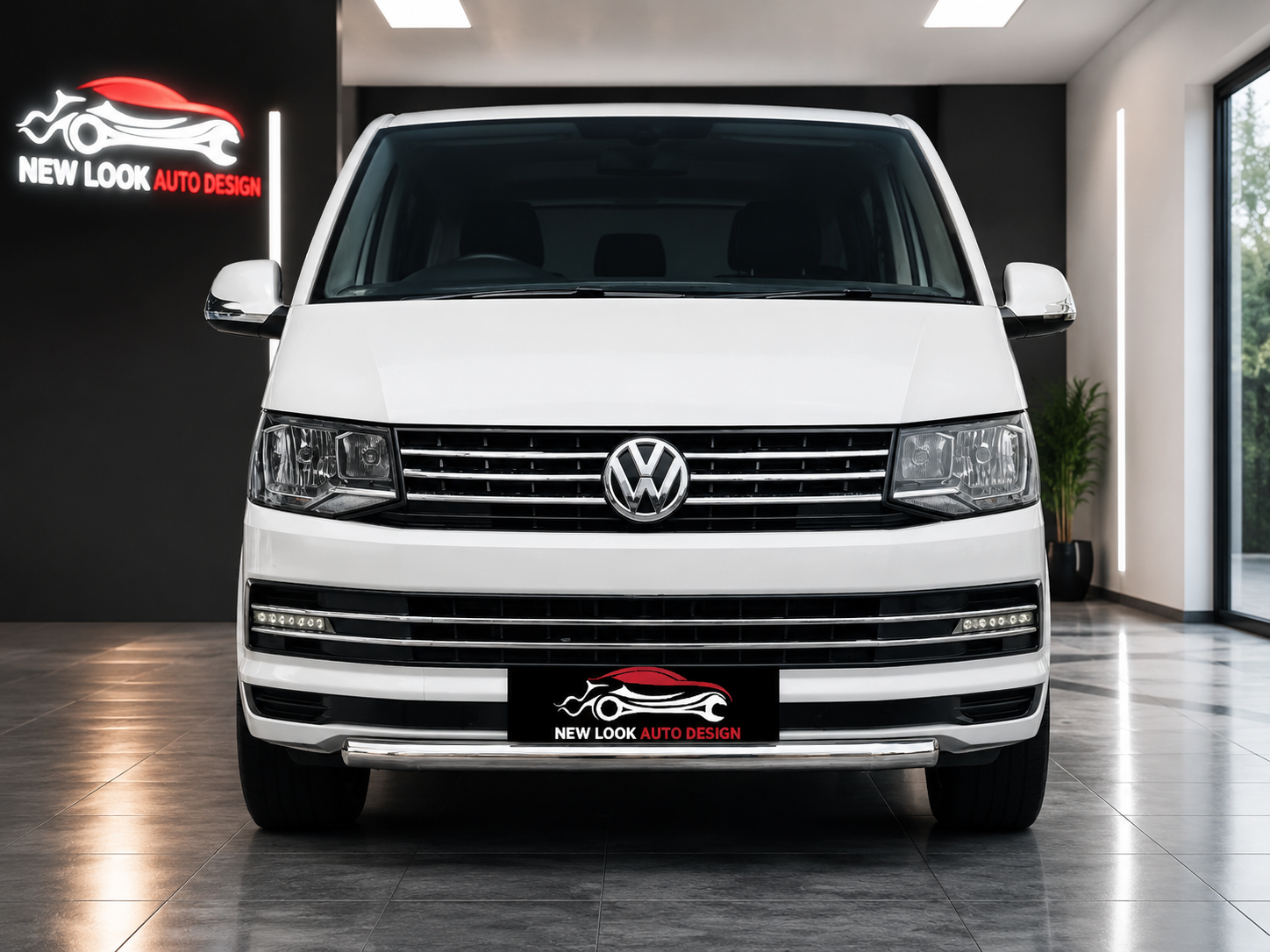 VW TRANSPORTER T5 / T6 2016–2020 60MM CHROME SINGLE FRONT BULL BAR - Image 4
