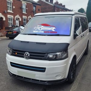 Fits VW T5 CARAVELLE 2015+ LOWER FRONT ABS GLOSS BLACK SPLITTER BUMPER LIP