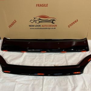 Sun Visor and bug guard with LED Black Acrylic fits Ford Transit 2006-2013