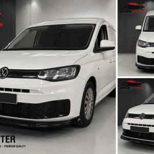 VW CADDY MK5 2020+ LOWER FRONT ABS GLOSS BLACK SPLITTER BUMPER LIP ADD ON