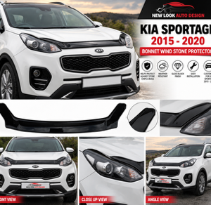Kia Sportage 2015-2020 Bonnet Bug Guard Black Gloss Acrylic