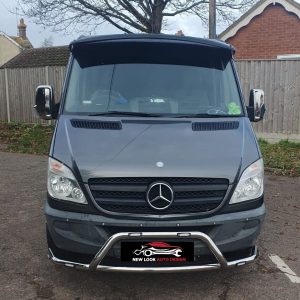 BULL BAR NUDGE BAR WITH White LED for Mercedes Sprinter 2007-2014 CHROME