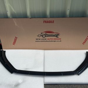 Fits VW GOLF MK7 FRONT ABS GLOSS BLACK SPLITTER BUMPER LIP 4 Pieces
