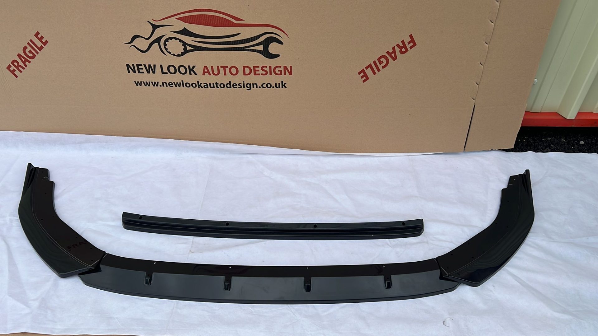 Fits VW GOLF MK8 FRONT ABS GLOSS BLACK SPLITTER BUMPER LIP 3 Pieces - Image 4