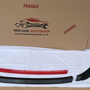 Fits SEAT LEON 2013+ FRONT ABS GLOSS BLACK/RED SPLITTER BUMPER LIP 4 Pieces