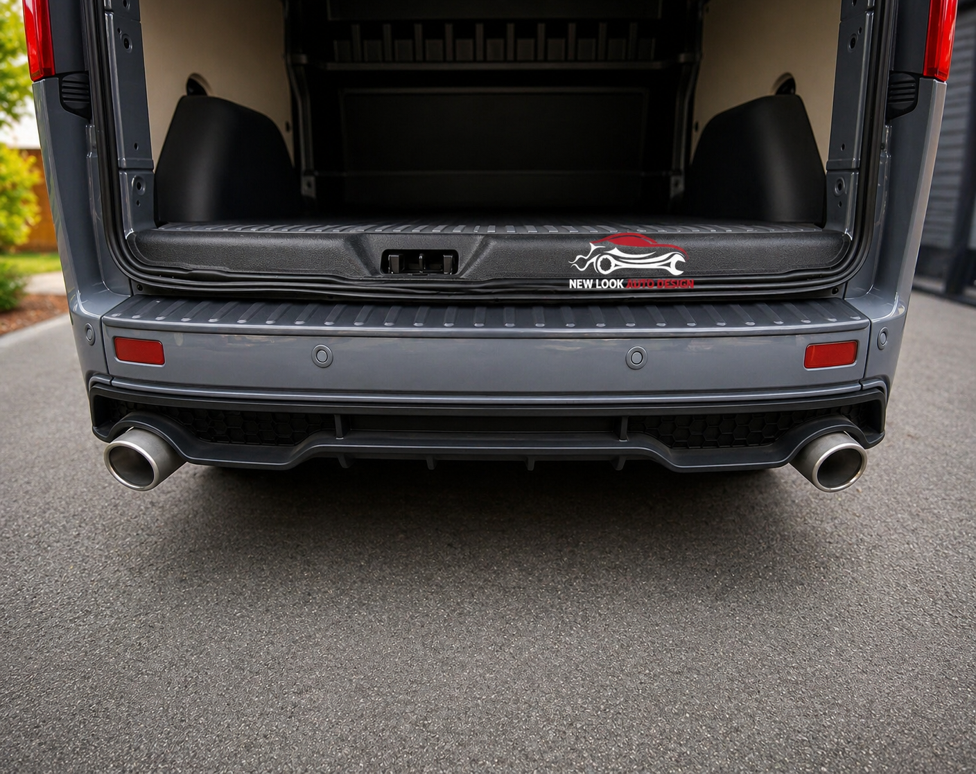 BLACK ABS Rear Bumper Protector Guard Fits Ford Custom 2012+