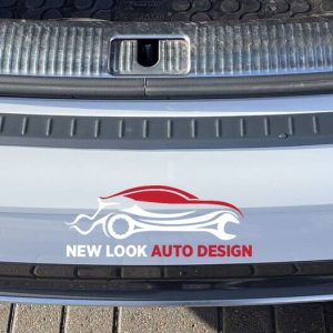 Black ABS rear bumper protectors