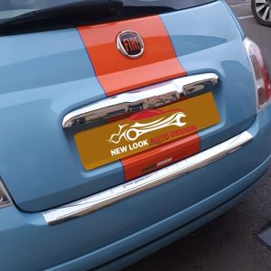 FIAT 500 2007-2015 CHROME S.STEEL REAR BUMPER PROTECTOR GUARD COVER