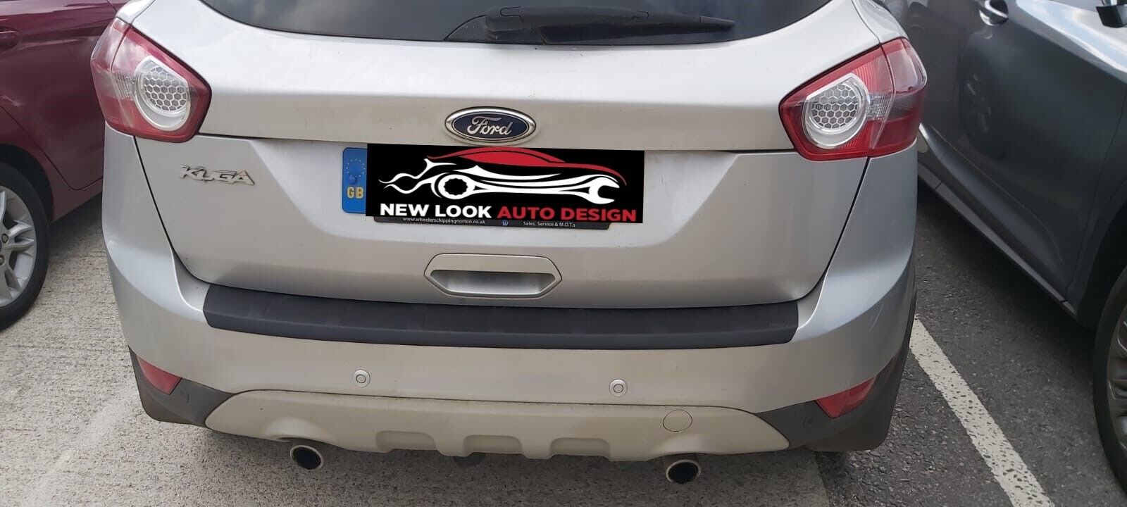 Black ABS Rear Bumper Protector Guard Fits Ford Kuga 2008-2013 - Image 2
