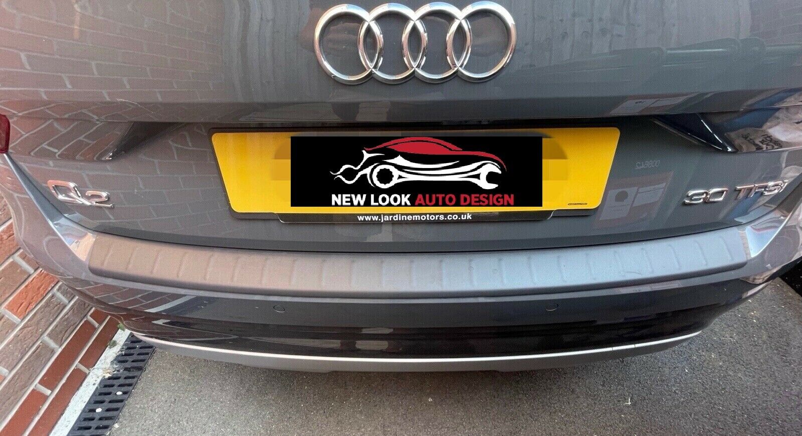 BLACK ABS Rear Bumper Protector Guard FOR Audi Q2 2015+