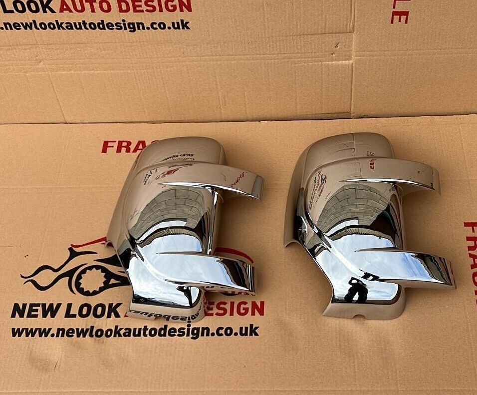 CHROME WING SIDE ABS MIRROR COVER SET Fits Renault Master 2011+