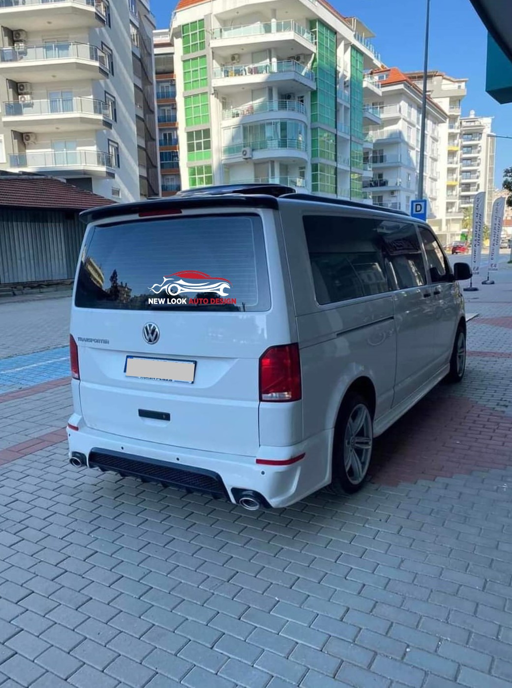 Full Body Kit for VW T6+ Front, Back Bumper Grill, Side Skirt & Spoiler - Image 8