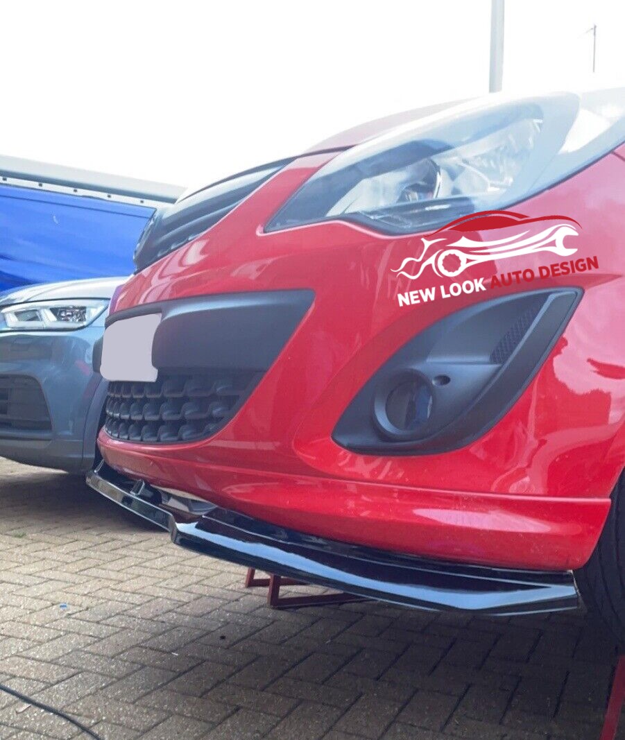 Fits VAUXHALL CORSA 2006-2014 FRONT ABS GLOSS BLACK SPLITTER BUMPER LIP - Image 12