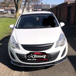Fits VAUXHALL CORSA 2006-2014 FRONT ABS GLOSS BLACK SPLITTER BUMPER LIP