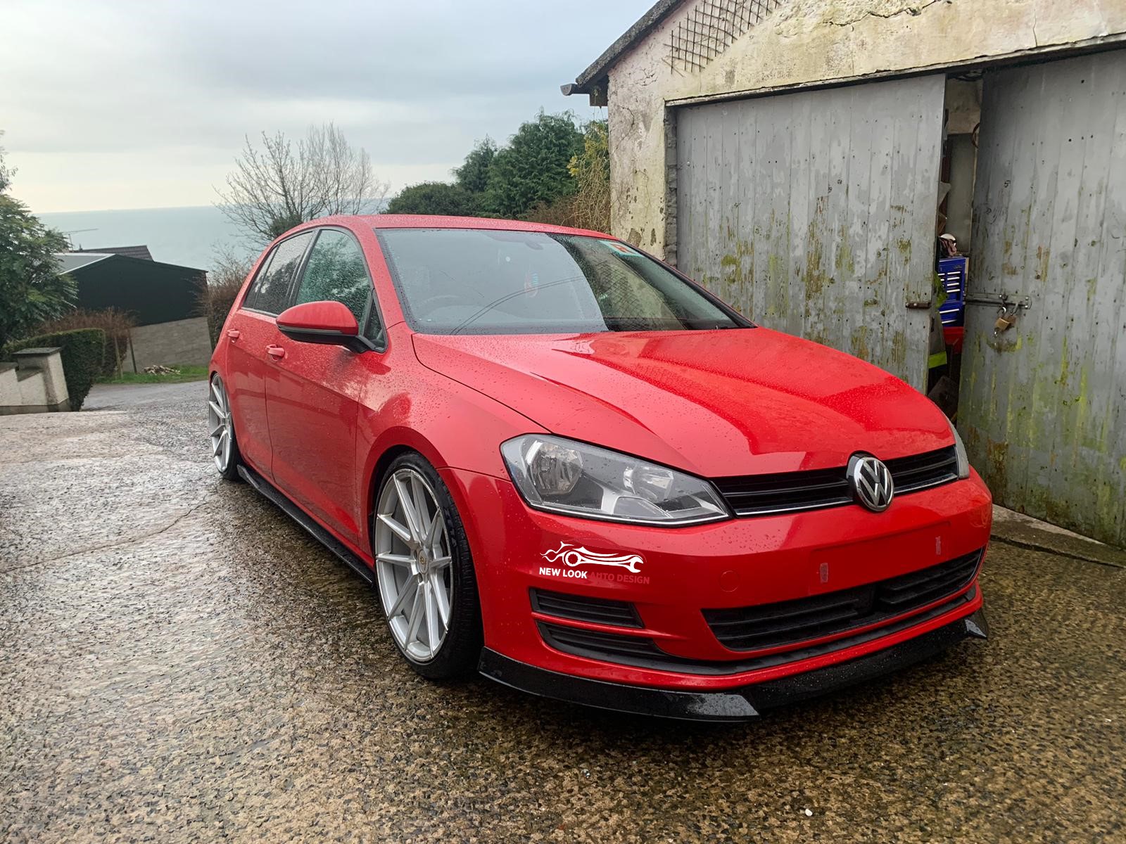 Fits VW GOLF MK7 2013-2019 FRONT ABS GLOSS BLACK SPLITTER BUMPER LIP ADD ON