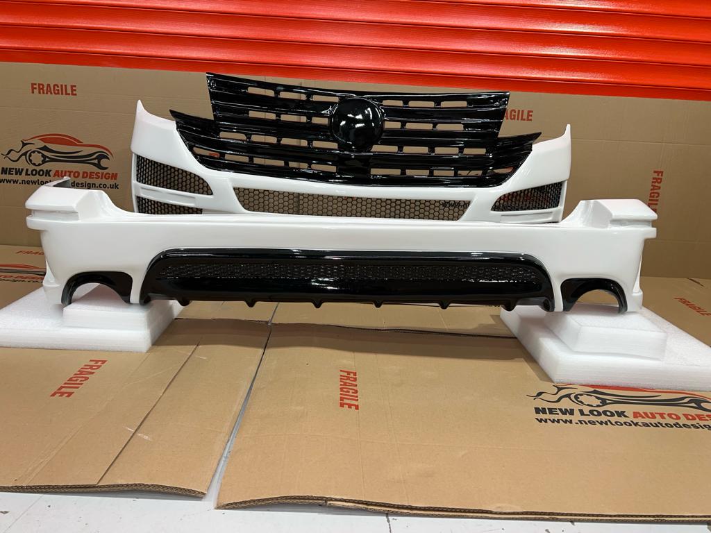 Full Body Kit for VW T8 2020-2023 LWB Front & Back Bumper Grill, Side Skirt & Spoiler - Image 4