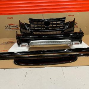 Full Body Kit for VW T8 2020-2023 LWB Black Front & Back Bumper Grill, Side Skirt & Spoiler