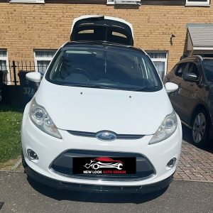 Fits FORD FIESTA 2009-2012 FRONT ABS GLOSS BLACK SPLITTER BUMPER LIP ADD ON