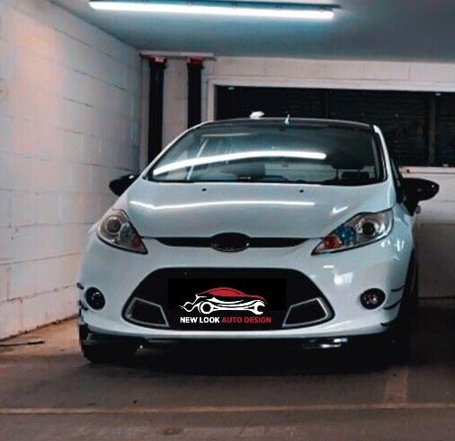 Fits FORD FIESTA 2009-2012 FRONT ABS GLOSS BLACK SPLITTER BUMPER LIP ADD ON - Image 5