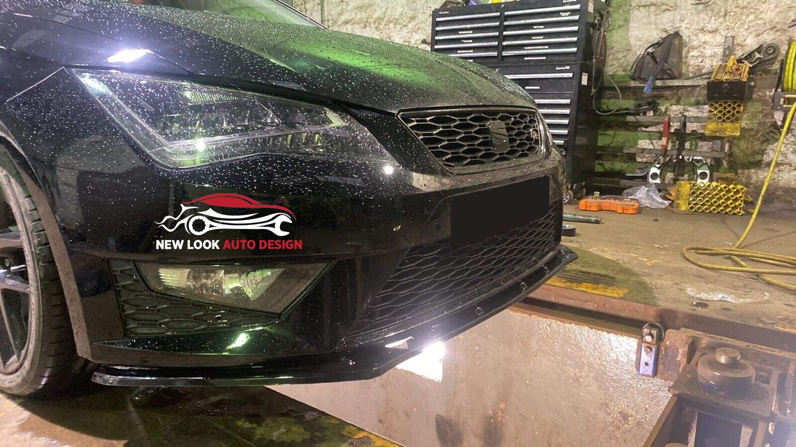 SEAT LEON FR Rear Diffuser Set ABS and LOWER FRONT ABS GLOSS BLACK SPLITTER LIP - Image 12