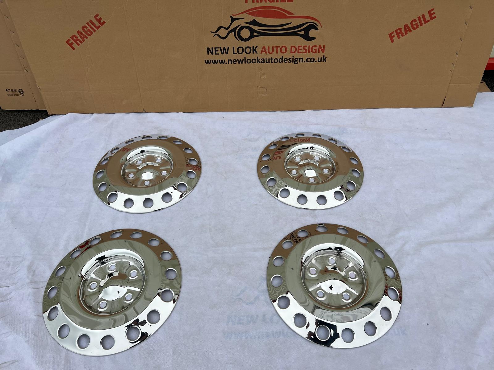 Mercedes Sprinter 15 inch Front+Rear Wheel Trims set of 4 Stainless Steel - Image 7