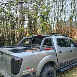 LED Black stainless steel Roll bar with Brake lights Fits Nissan Navara 2015+