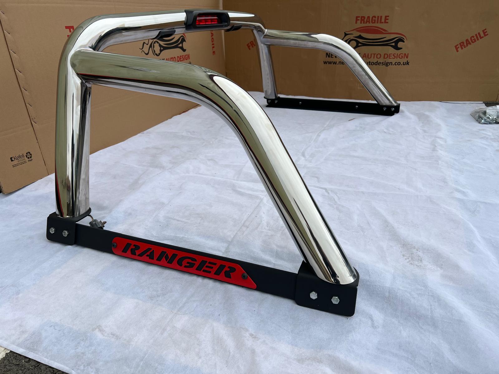 LED Chrome Roll bar with Brake lights Fits Ford Ranger 2012+ - Image 4