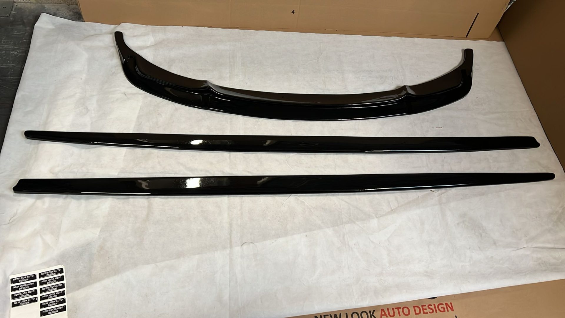 Set Black Side Skirt Extention Blades and Front Spoiler Lip for BMW 3 Series F30 F31 2012-2019 - Image 8